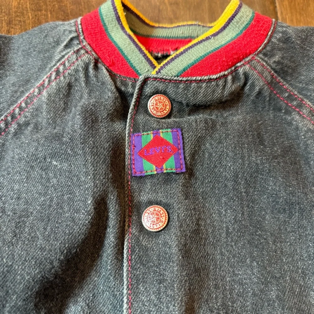 Vintage Retro Little Levi’s Kids Bomber Jean Jacket size 4T Streetwear Hip Hop